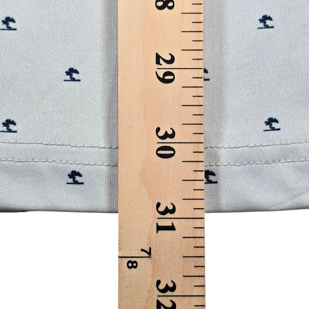 Adidas Palmetto Print AOP Silver Navy UPF50 Performance Golf Polo- Men's Size XL